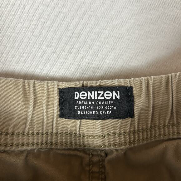 Denizen Cargo Joggers Pants Men's Size XS Tan Casual Drawstring Pockets Stretch - Picture 4 of 15